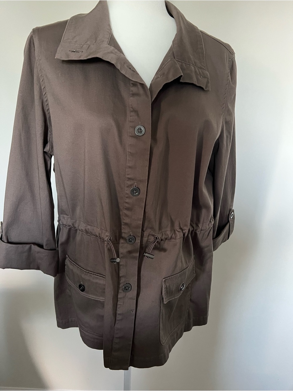 Chico's Brown Drawstring Utility Jacket